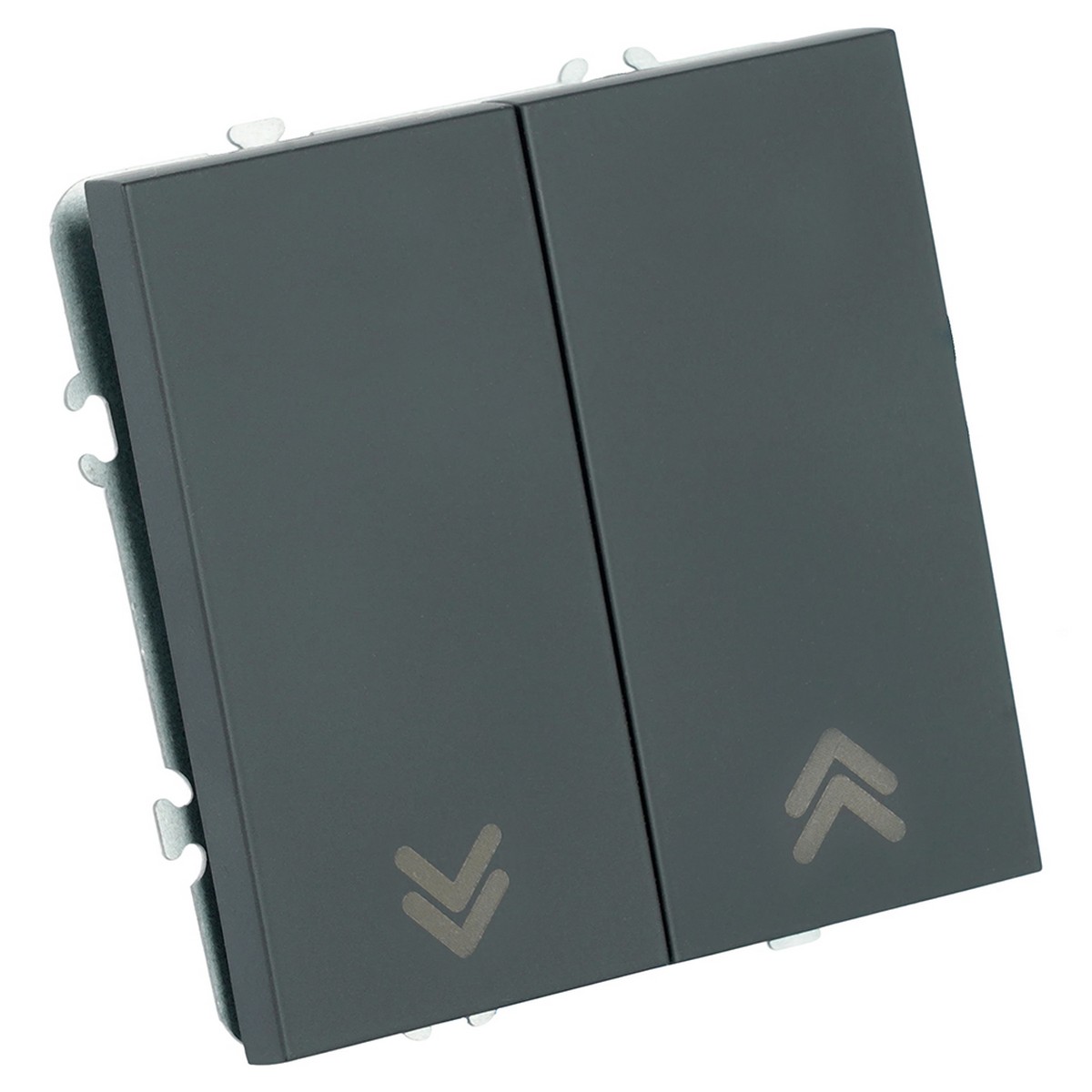 Эмили - Розетки и выключатели Stekker Выключатель 2-кл самовозвратный STEKKER Эмили RSW10-5113-05 черный уголь soft touch 50327