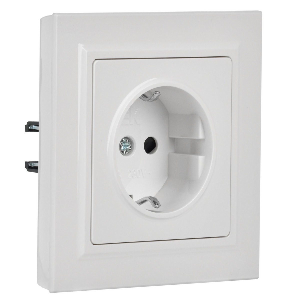 IEK Brite Белый Розетка IEK BRITE с/з с шторками 16А в сборе РСР14-1-0-БрБ белый BR-R14-16-K01-F