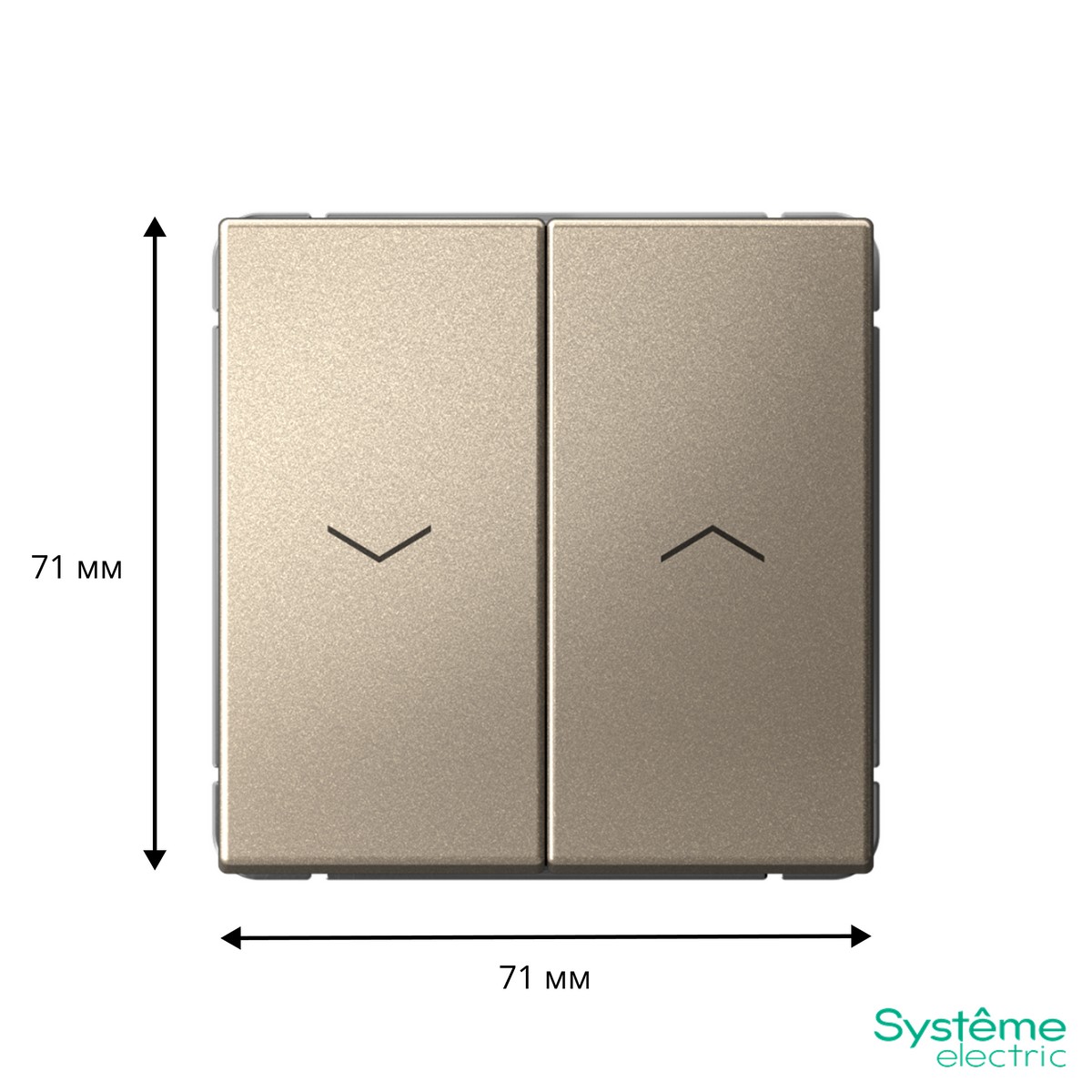 ArtGallery Шампань Выключатель Systeme Electric ArtGallery Шампань 2-клавишный для жалюзи  GAL000519