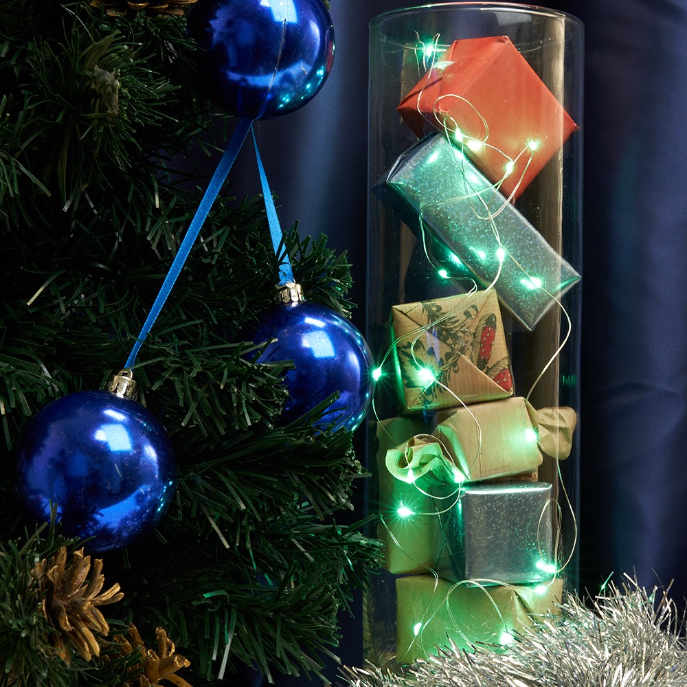 Светодиодная гирлянда Feron CL570 линейная Роса зеленый 2м + 0.5м с питанием от батареек 32366