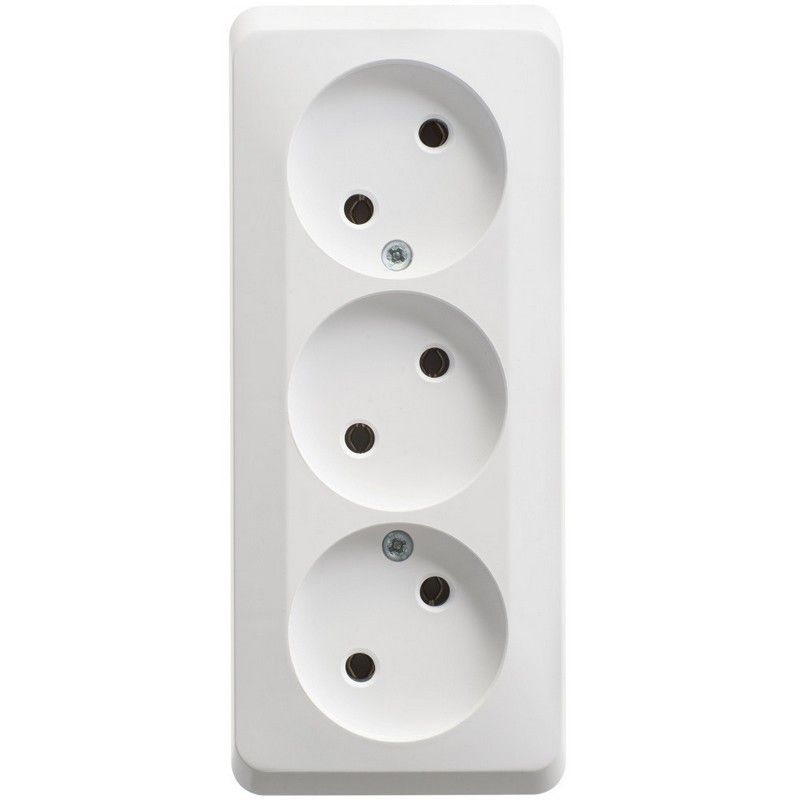 Этюд Белый Розетка 3-ая Systeme Electric Этюд наружный Белый б/з без шторок 16А 250B PA16-009B