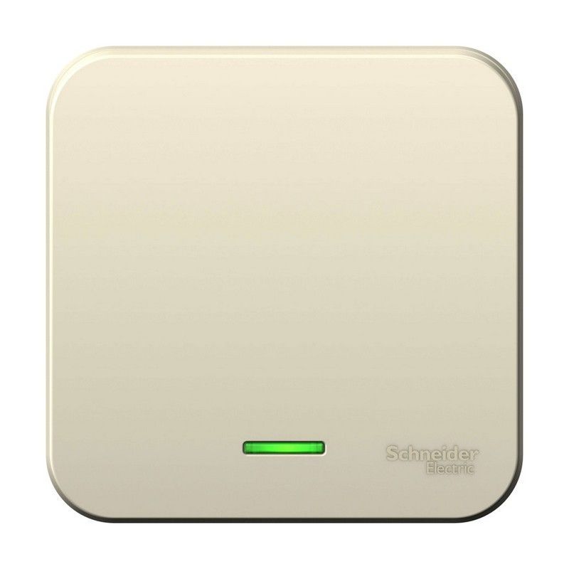 Blanca молочные розетки и выключатели Переключатель SE Blanca 1-клавишный Молочный наружный с подсветкой изолир. пластина BLNVA106112