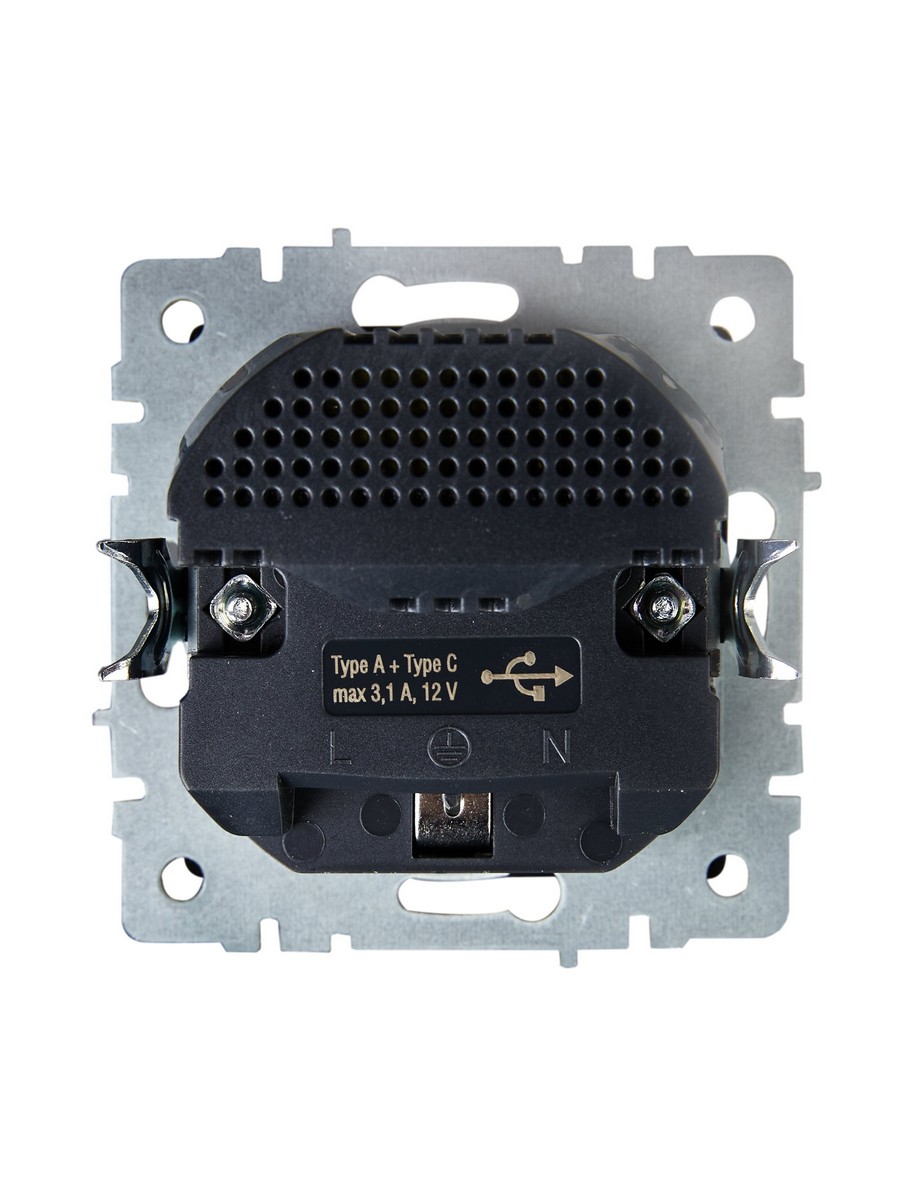 IEK Brite Шампань Розетка IEK BRITE с с/з и шторками 16А с USB A+C 18Вт РЮш11-1-БрШ шампань BR-R14-16-U22-018-K37