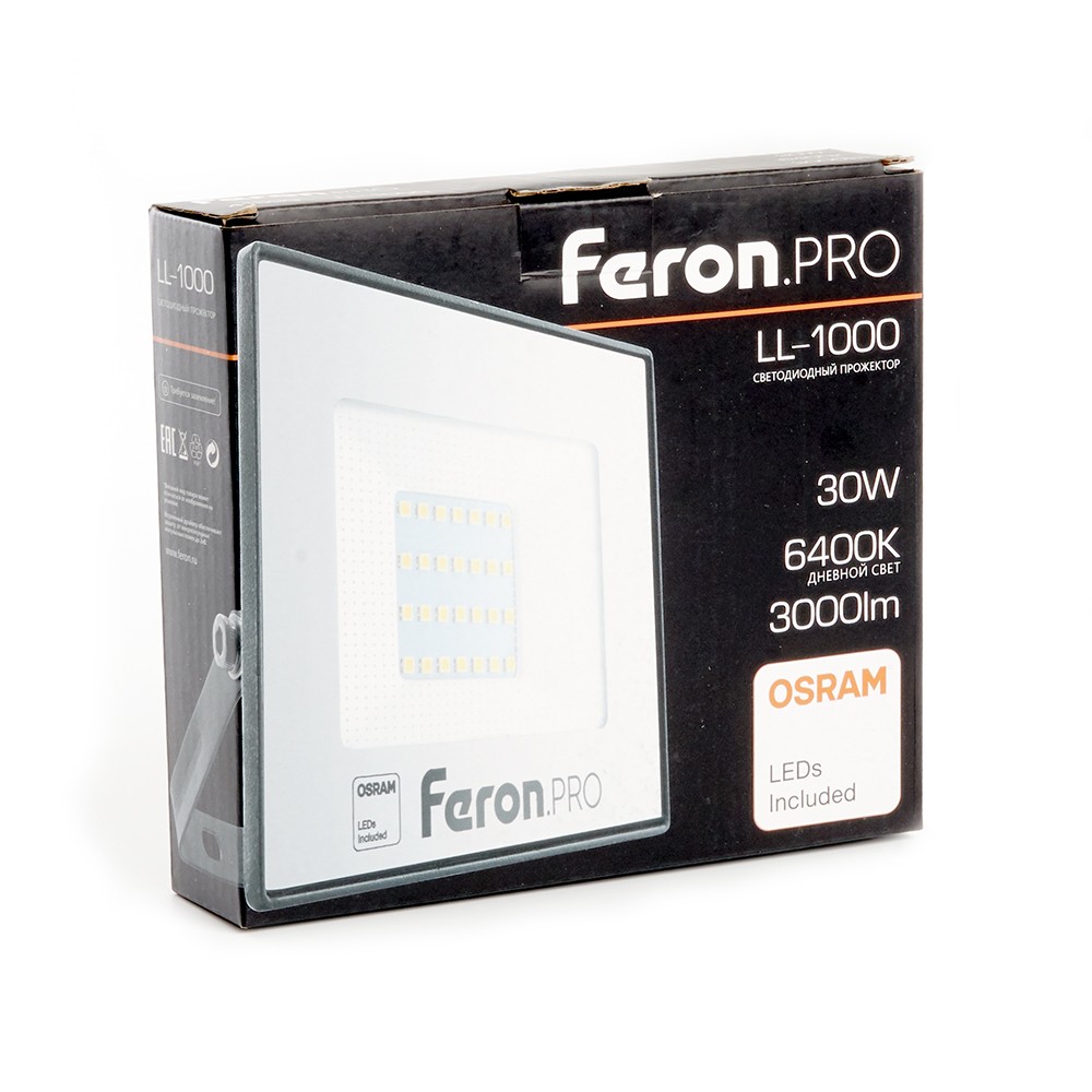 Прожекторы светодиодные Светодиодный прожектор Feron.PRO LL-1000 IP65 30W 6400K 41539 