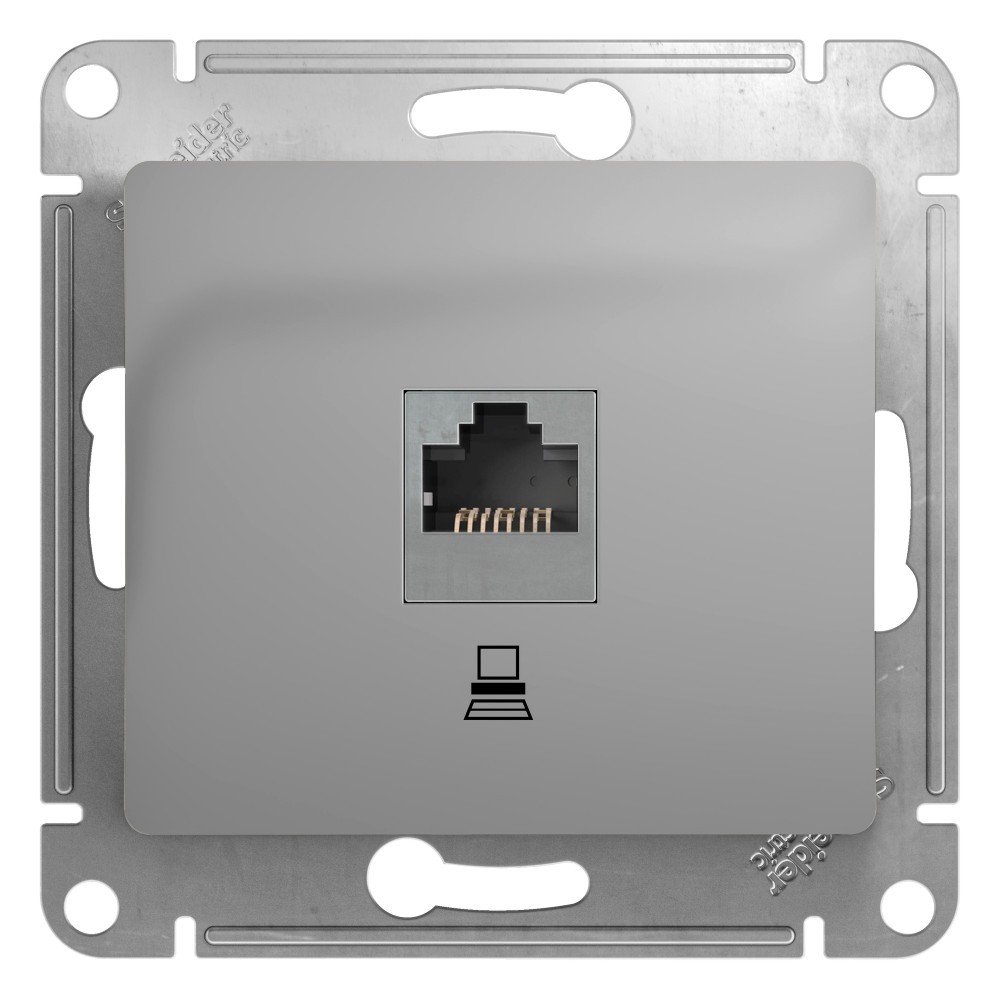 Glossa Алюминий Розетка компьютерная Systeme Electric Glossa Алюминий RJ45 кат.5E GSL000381K
