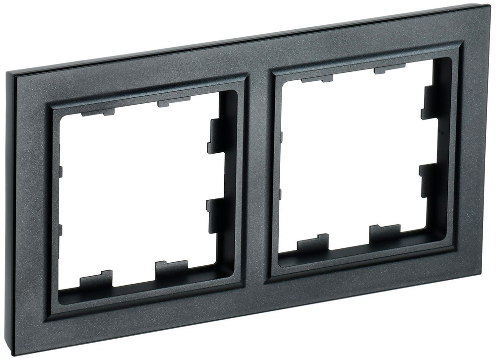 IEK Brite Рамки Рамка IEK BRITE 2-местная РУ-2-БрЧ черный BR-M22-K02