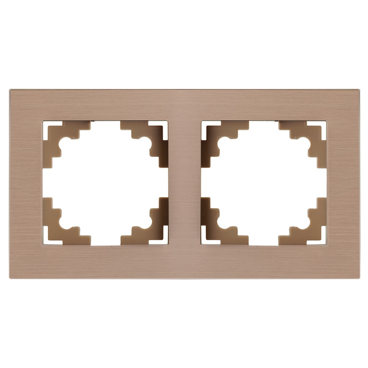 Катрин - Розетки и выключатели Stekker Рамка 2-местная металл STEKKER MFR00-7002-02 Катрин шампань 50014