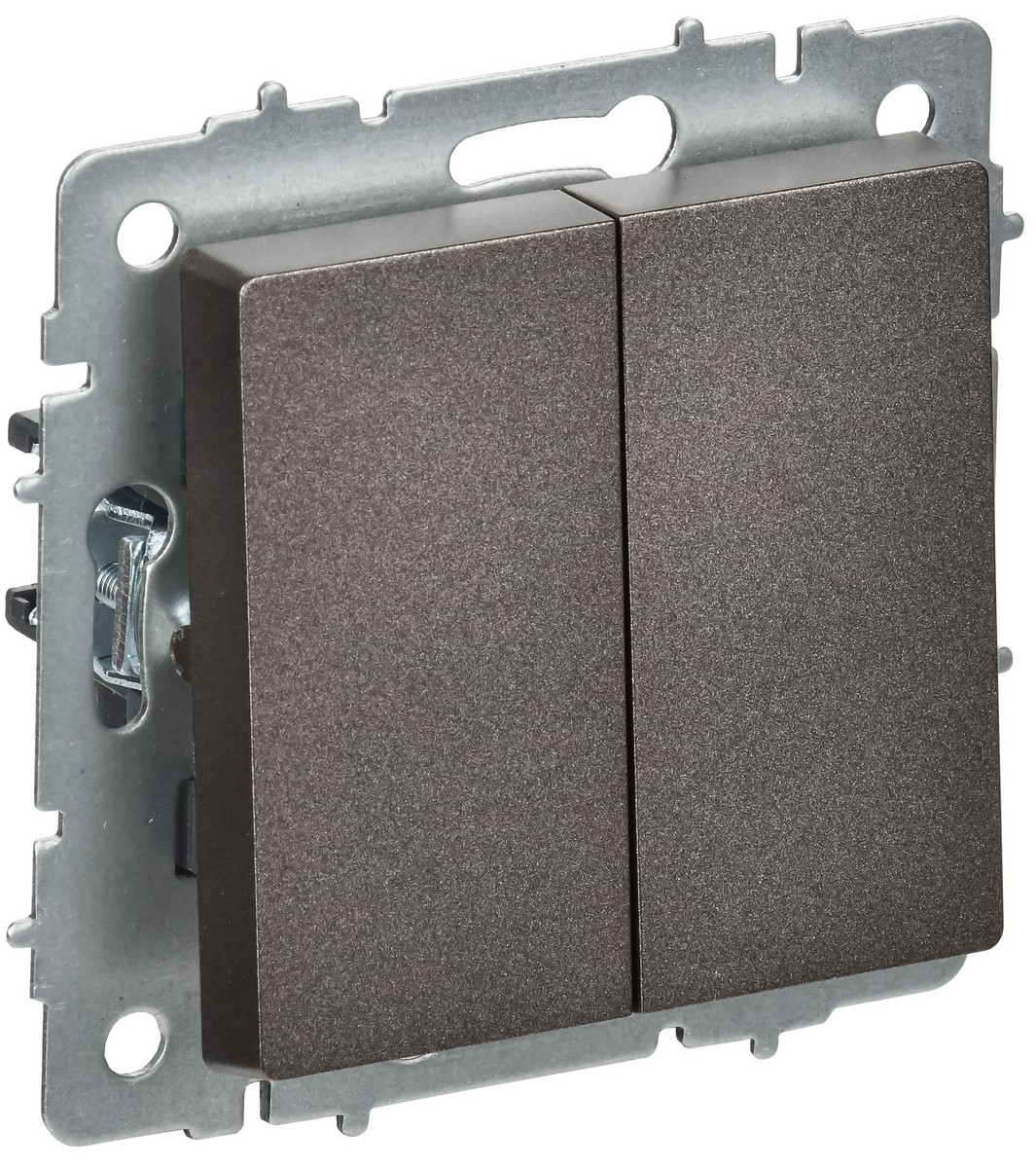 IEK Brite Бронза Выключатель IEK BRITE Темная бронза 2-кл. перекрестный 10А ВС10-2-3-БрТБ