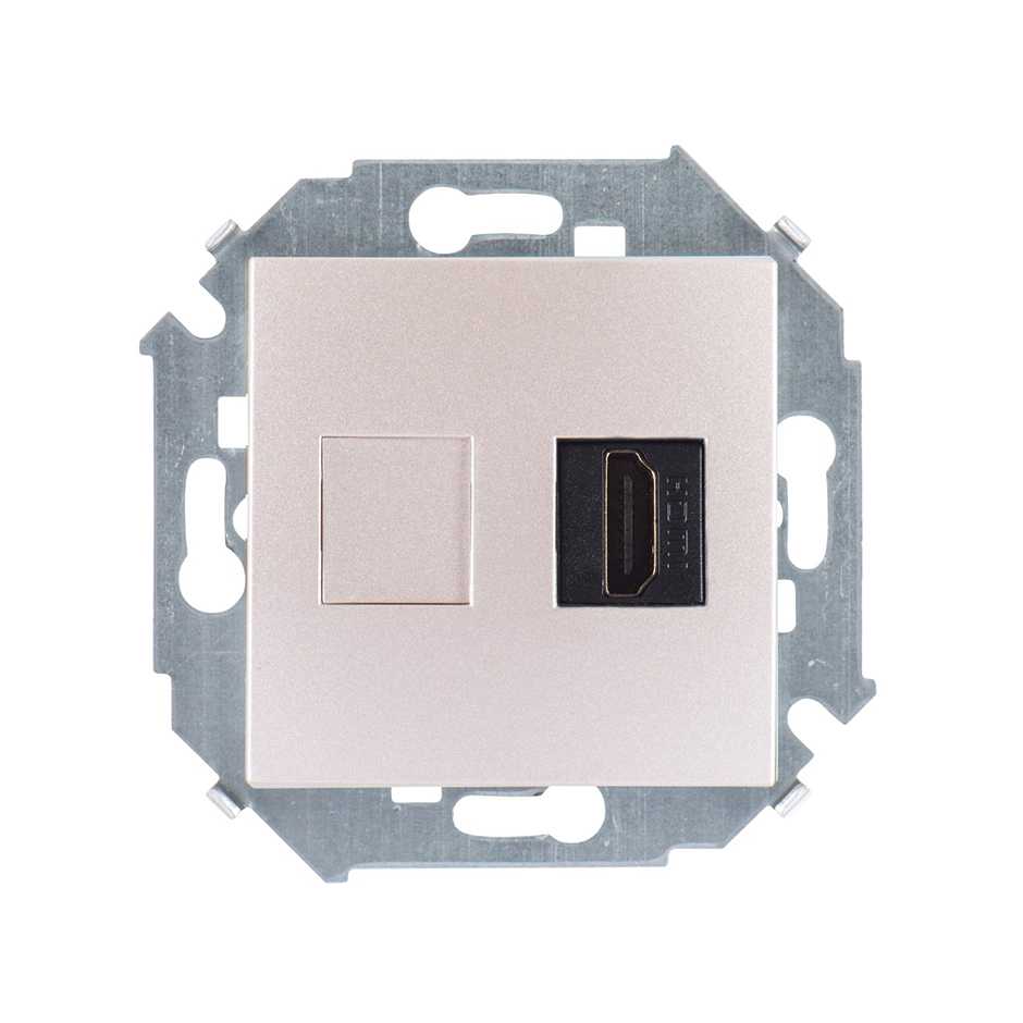 Розетки и выключатели Simon 15 Шампань Розетка HDMI Simon 15 Шампань 1591407-034