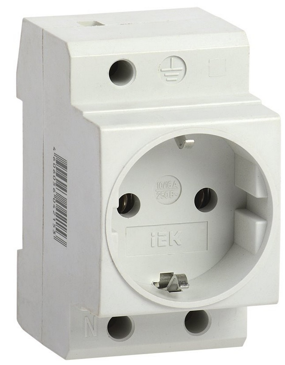 Комплектующие для щитов Розетка на DIN-рейку IEK РАр10-3-ОП с заземлением 