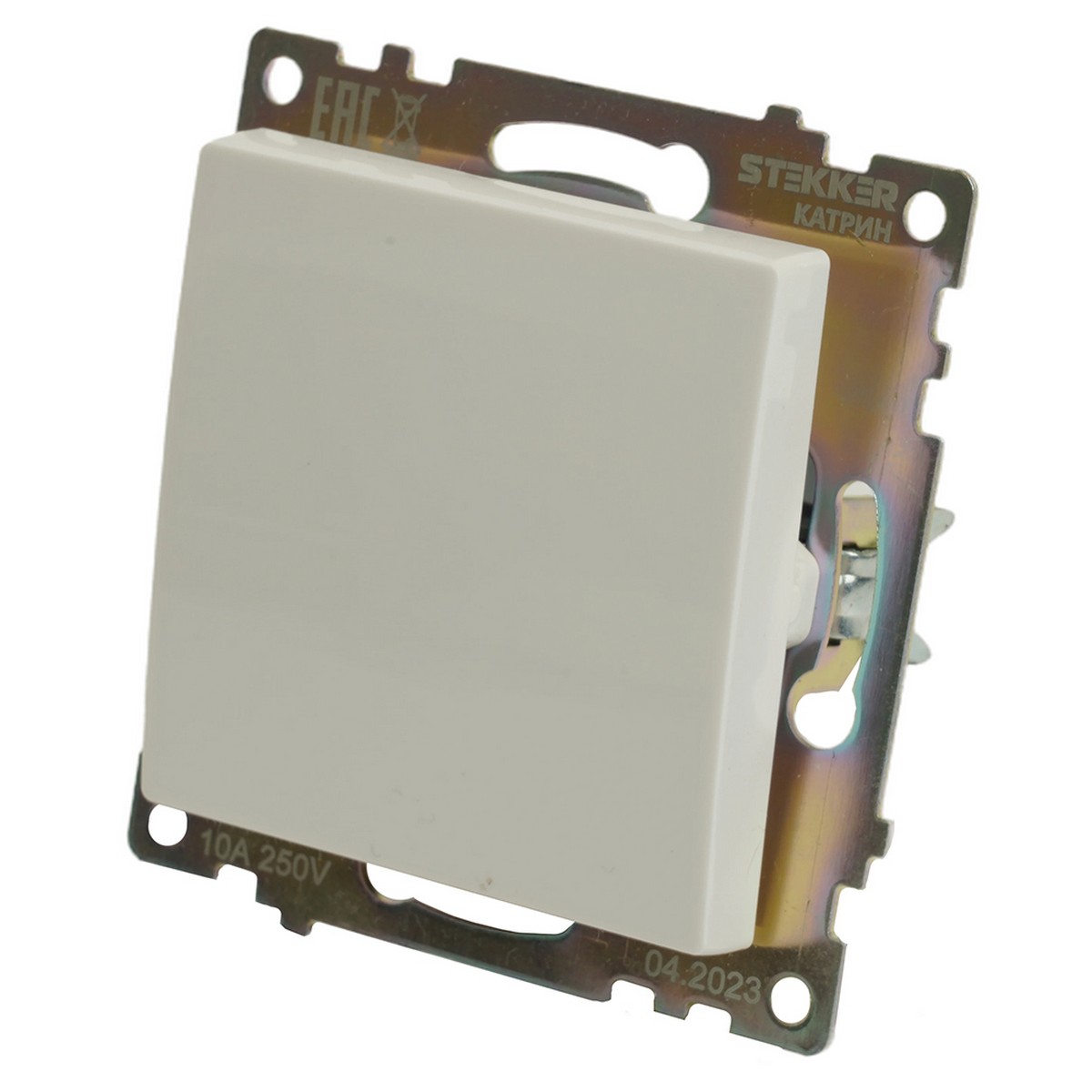 Катрин - Розетки и выключатели Stekker Переключатель STEKKER перекрестный 1-клавишный GLS10-7110-01 Катрин белый 49176