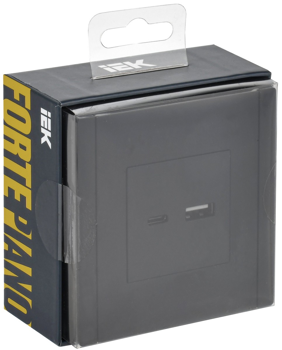 IEK FORTE&PIANO Черный Розетка IEK FORTE&PIANO Черный USB A+C 18Вт FP151