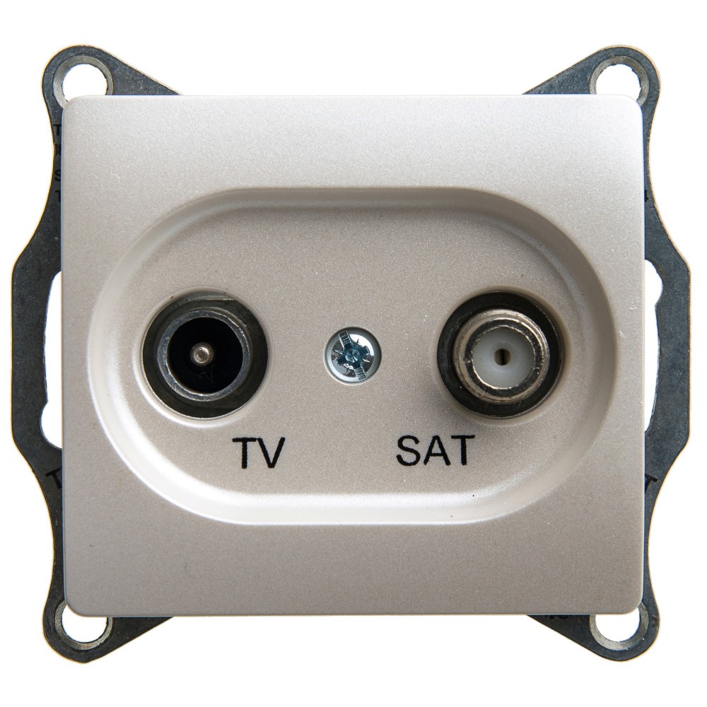 Glossa Перламутр Розетка TV-SAT Systeme Electric Glossa Перламутр оконечная 1DB механизм GSL000697