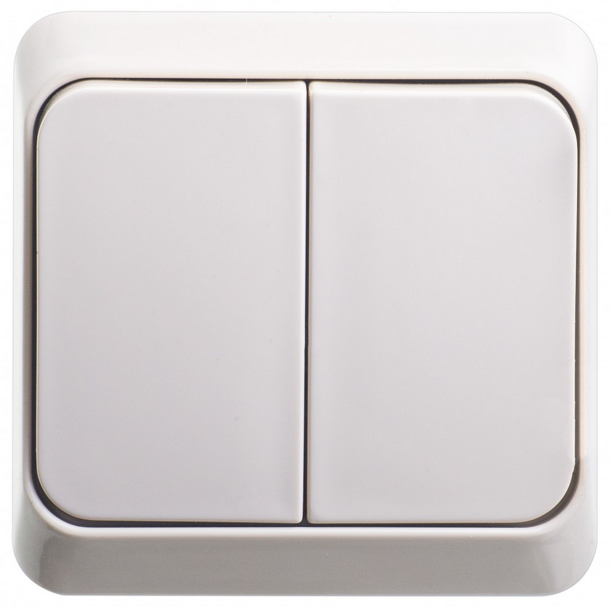 Этюд Кремовый Выключатель 2-клавишный Systeme Electric Этюд наружный Бежевый BA10-002K