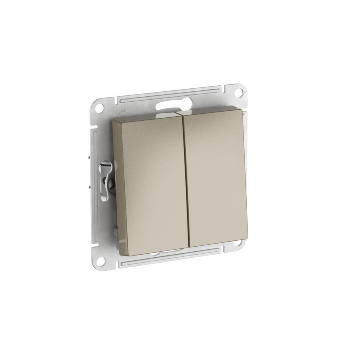 AtlasDesign Шампань Переключатель SE AtlasDesign Шампань 2-клавишный быстрозажим. клем. ATN000565S