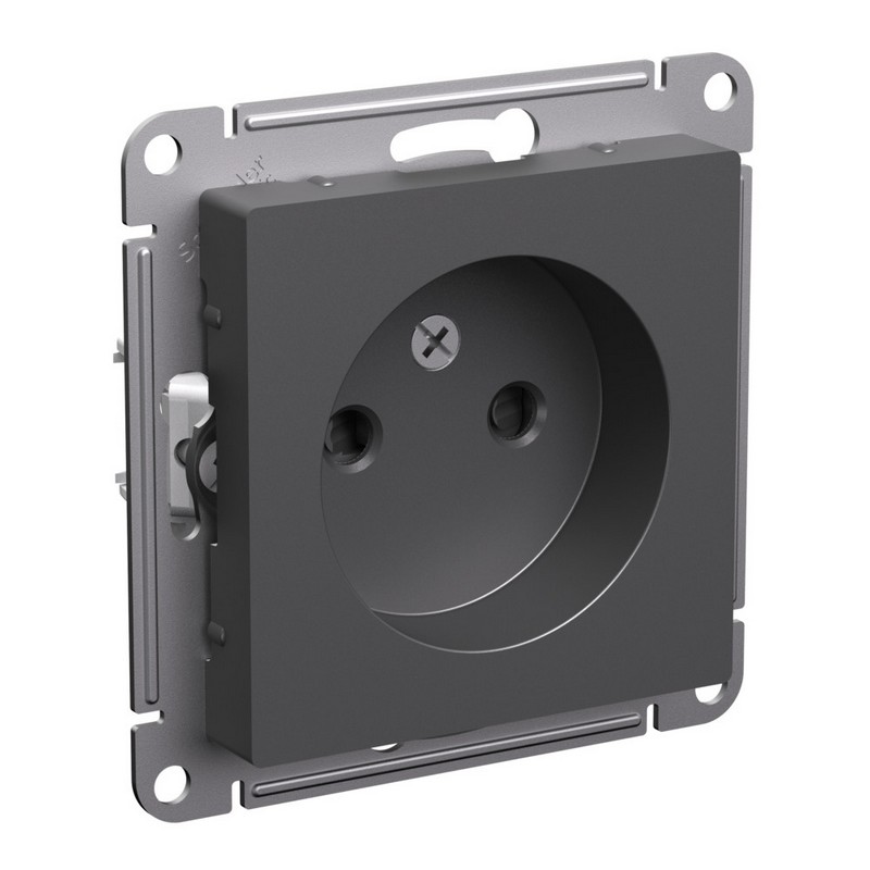 AtlasDesign Базальт Розетка Systeme Electric AtlasDesign Базальт б/з со шторками, ATN001449