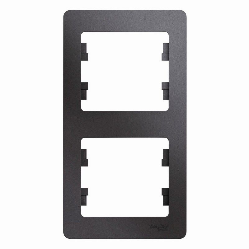 Glossa Графит Рамка Systeme Electric Glossa Графит 2-ая вертикальная GSL001306