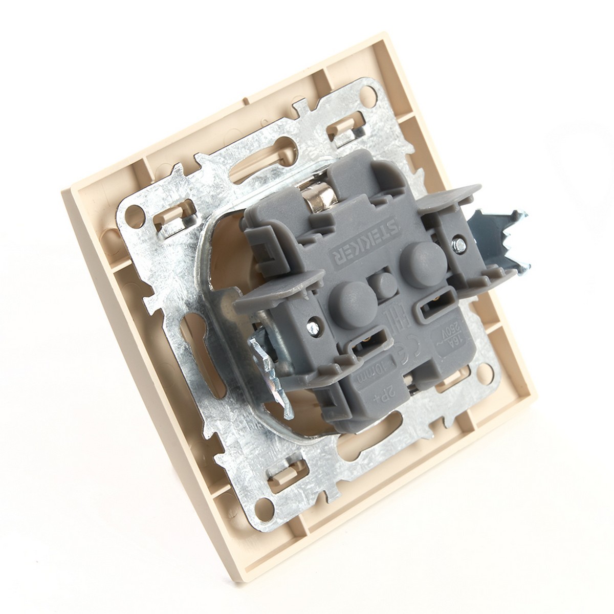 Эрна - Розетки и выключатели Stekker Розетка 1-местная с/з STEKKER PST16-9010-02 16А с защ. шторкой Эрна слоновая кость с рамкой 39236