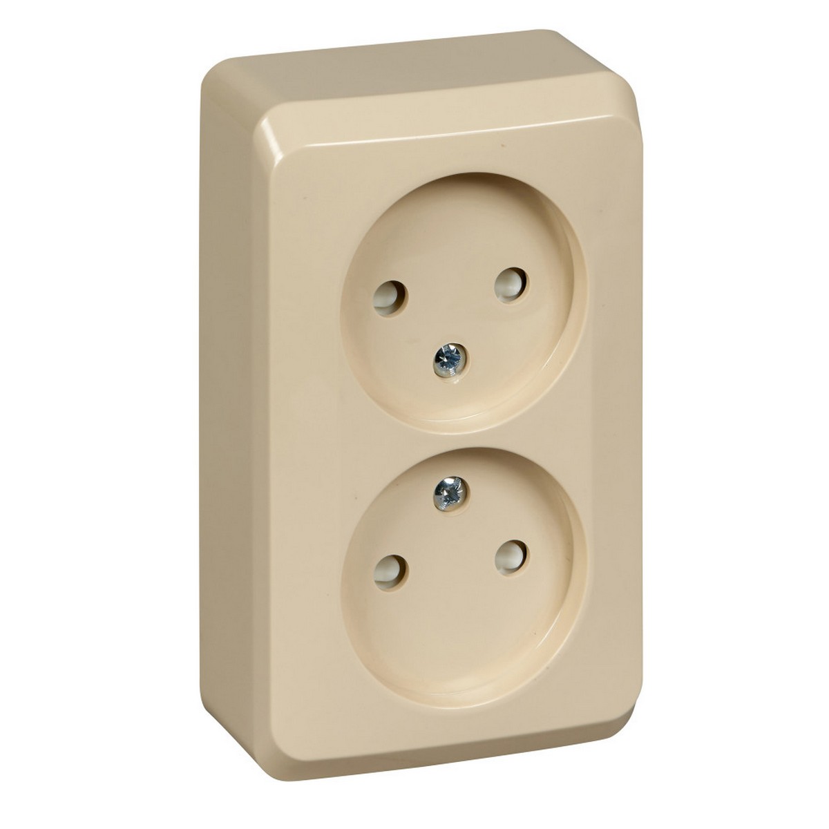 Этюд Кремовый Розетка 2-ая Systeme Electric Этюд наружный Бежевый б/з со шторками PA16-006K