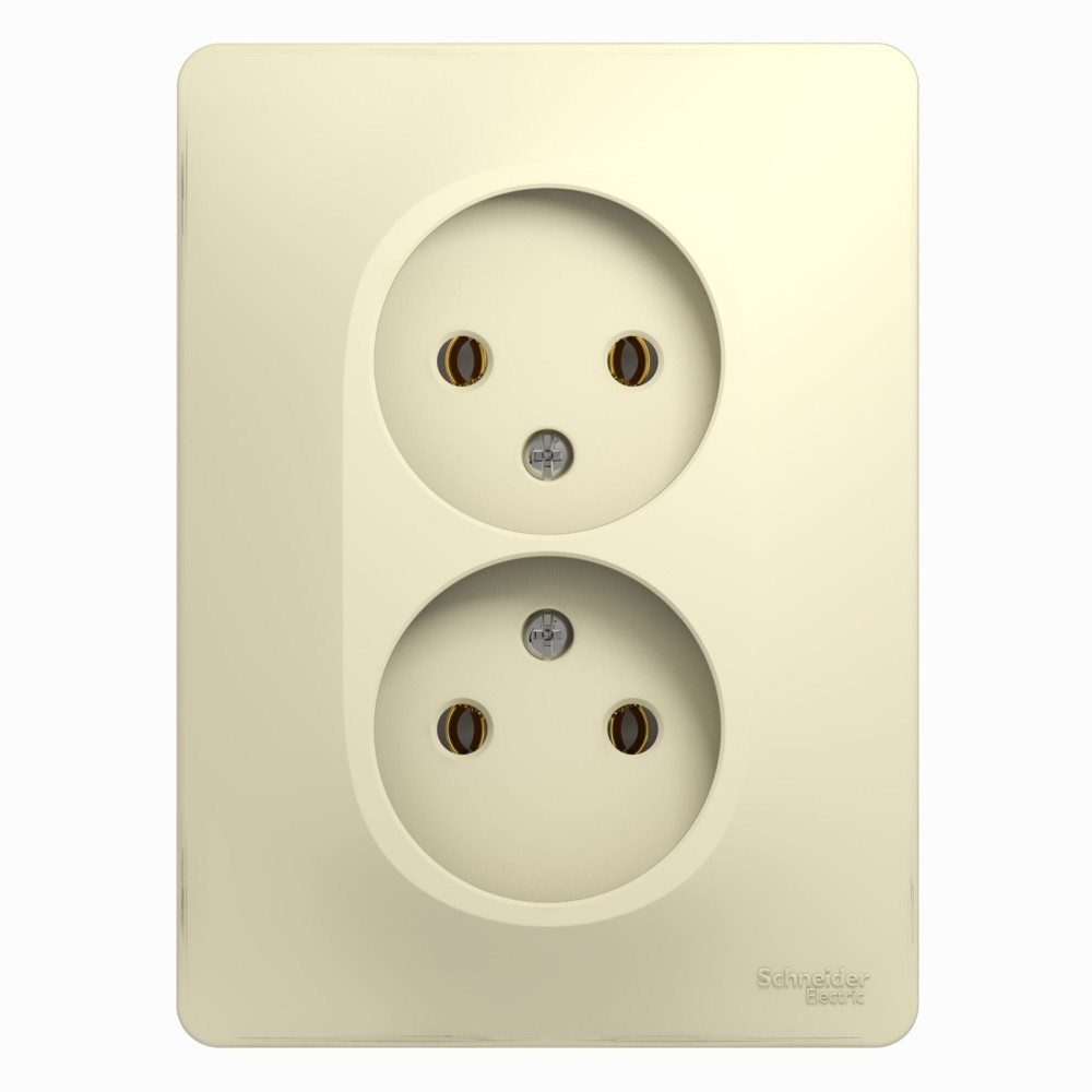 Glossa Бежевый Розетка Systeme Electric Glossa Бежевый 2-я без заземления GSL000220