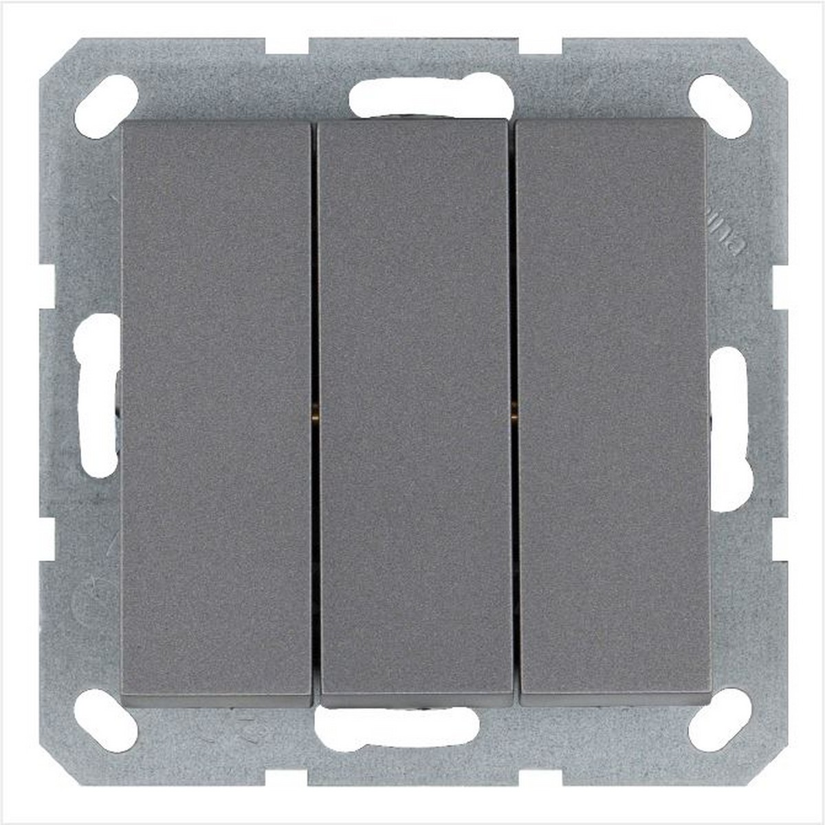 JASMART G - розетки и выключатели Выключатель трехклавишный JASMART Алюминий G3031S