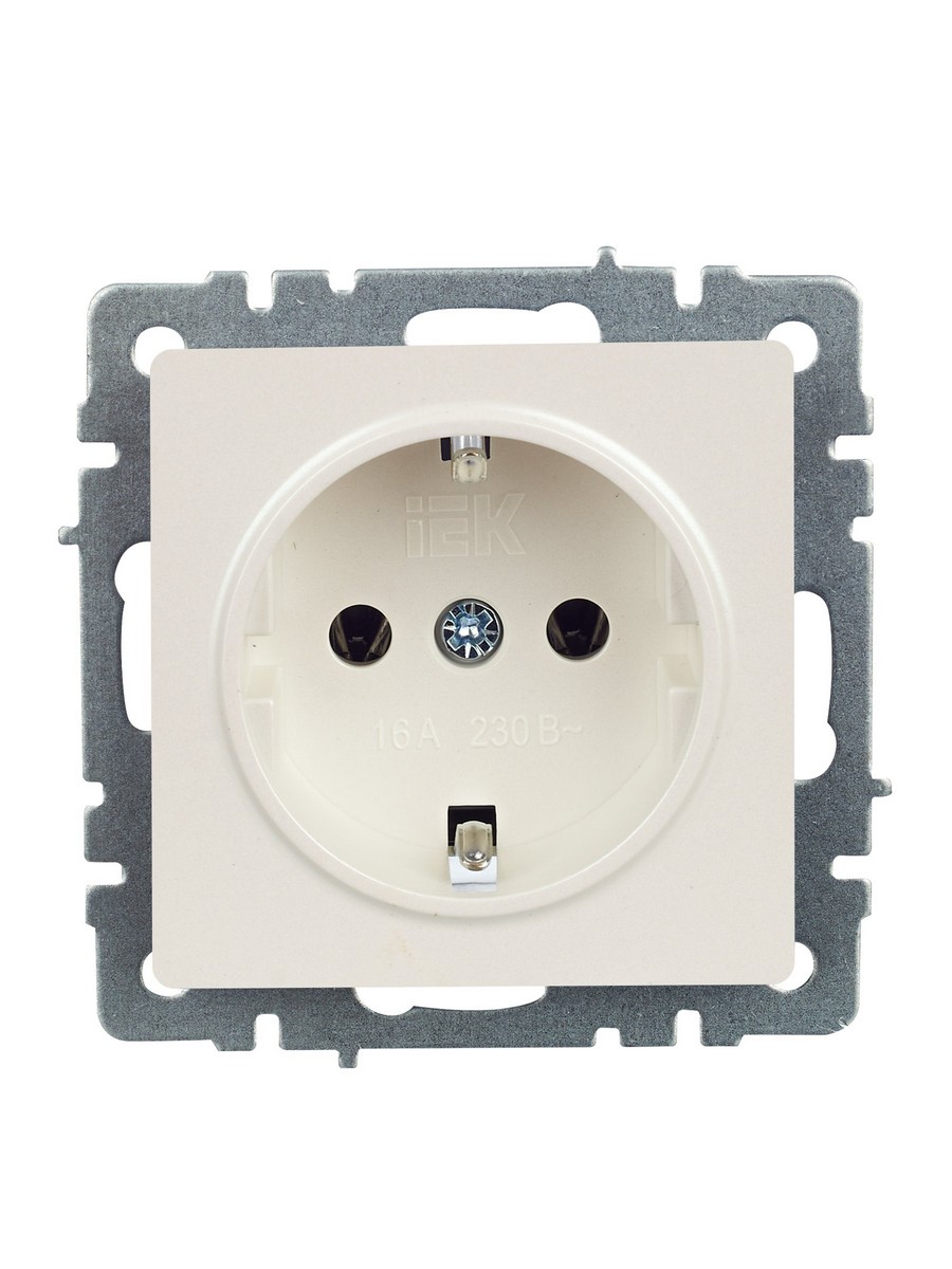 IEK Brite Жемчуг Розетка IEK BRITE с/з без шторок 16А РС11-1-0-БрЖ жемчуг BR-R11-16-K36