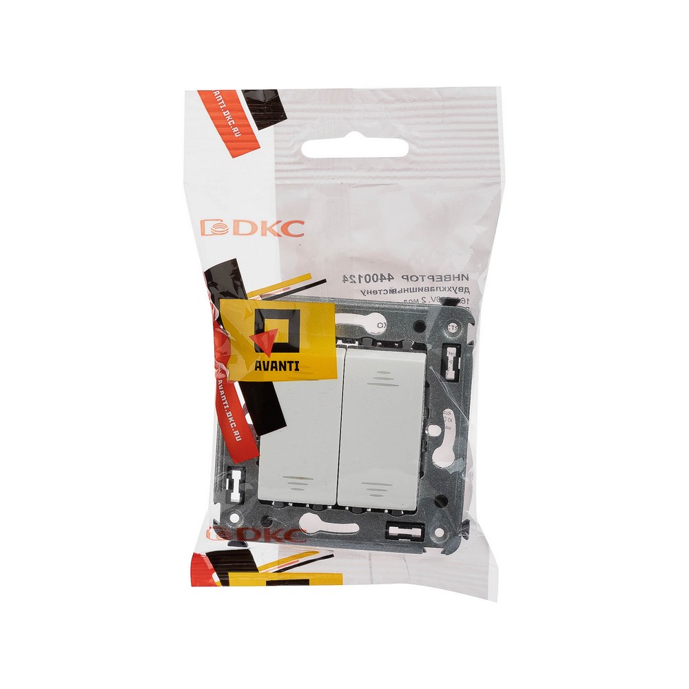 DKC Avanti механизмы Белое облако Перекрестный выключатель (Инвертор) DKC Avanti двухклавишный в стену "Белое облако" 4400124