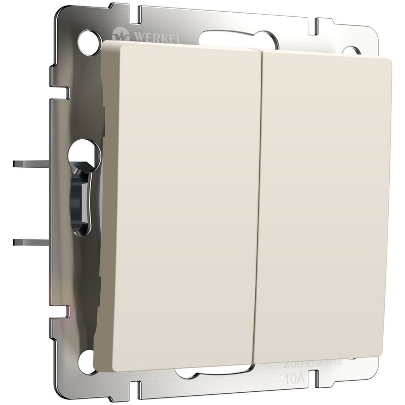 Werkel айвори матовый Выключатель Werkel двухклавишный с самовозвратом (айвори матовый) W1122462