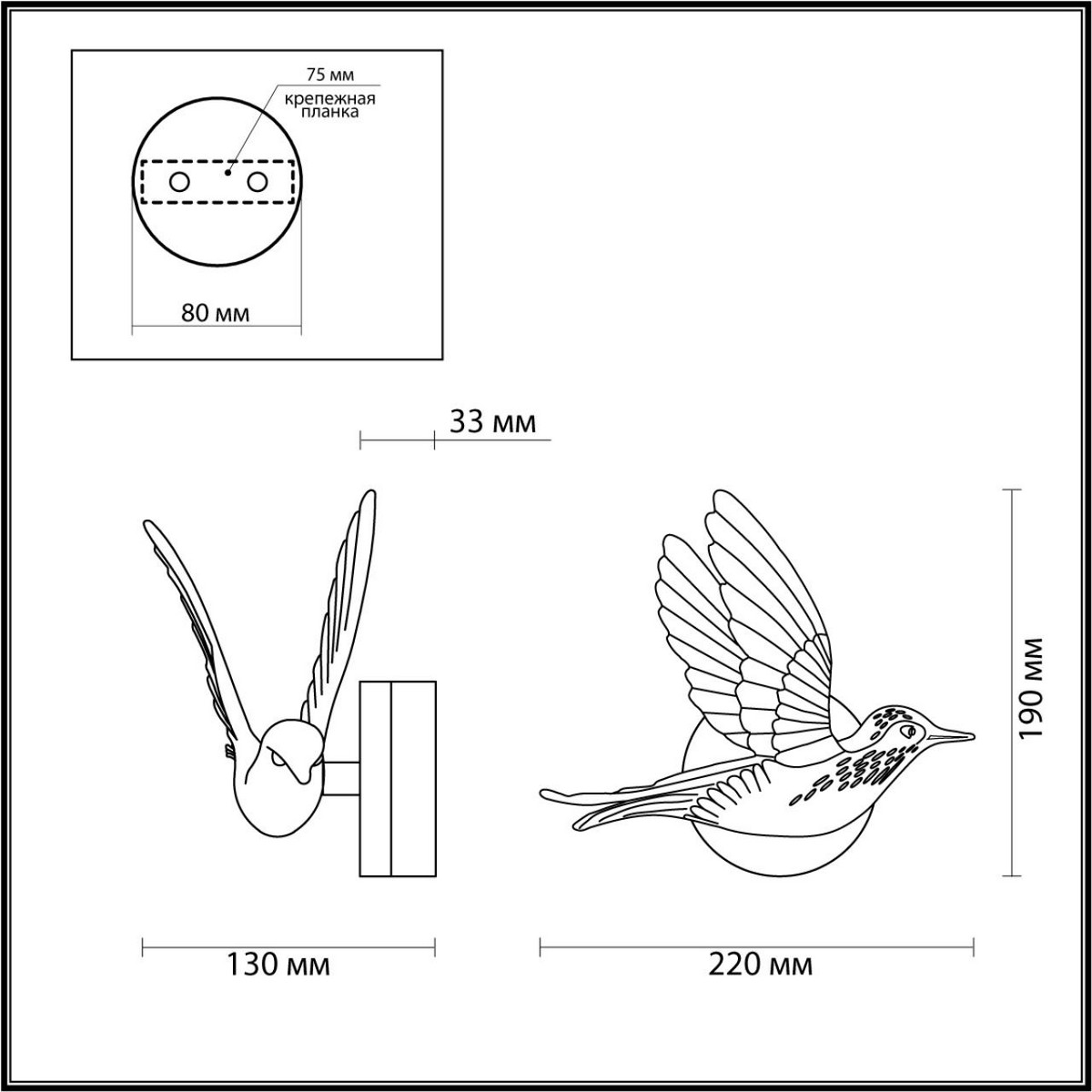 Накладные светодиодные светильники Настенный светильник ODEON LIGHT 4310/3WLA COLOMBELLA 