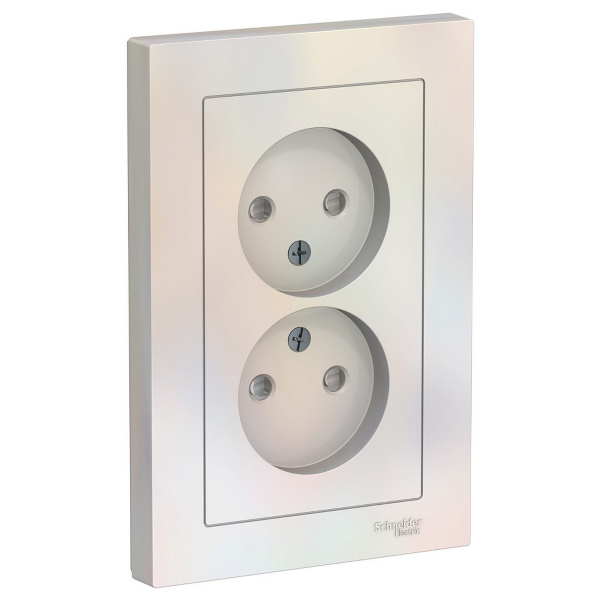AtlasDesign Жемчуг Розетка Systeme Electric AtlasDesign Жемчуг б/з двойная, со шторками,16А, в сборе ATN000422