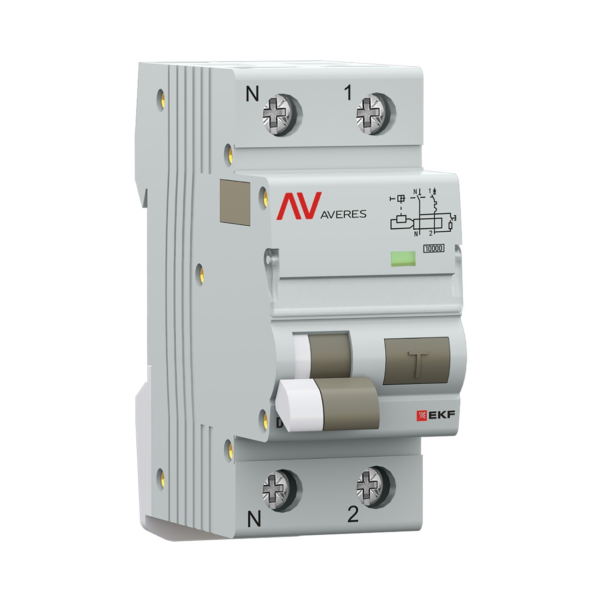 EKF Диф. Автомат EKF AVERES DVA-10 1P+N 16А (B) 30мА (AC) 10кА rcbo10-1pn-16B-30-ac-av 