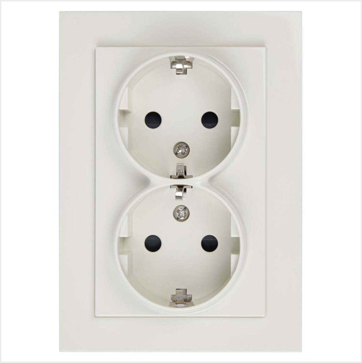 JASMART G - розетки и выключатели Розетка JASMART SCHUKO двойная с защитными шторками слоновая кость G5504V