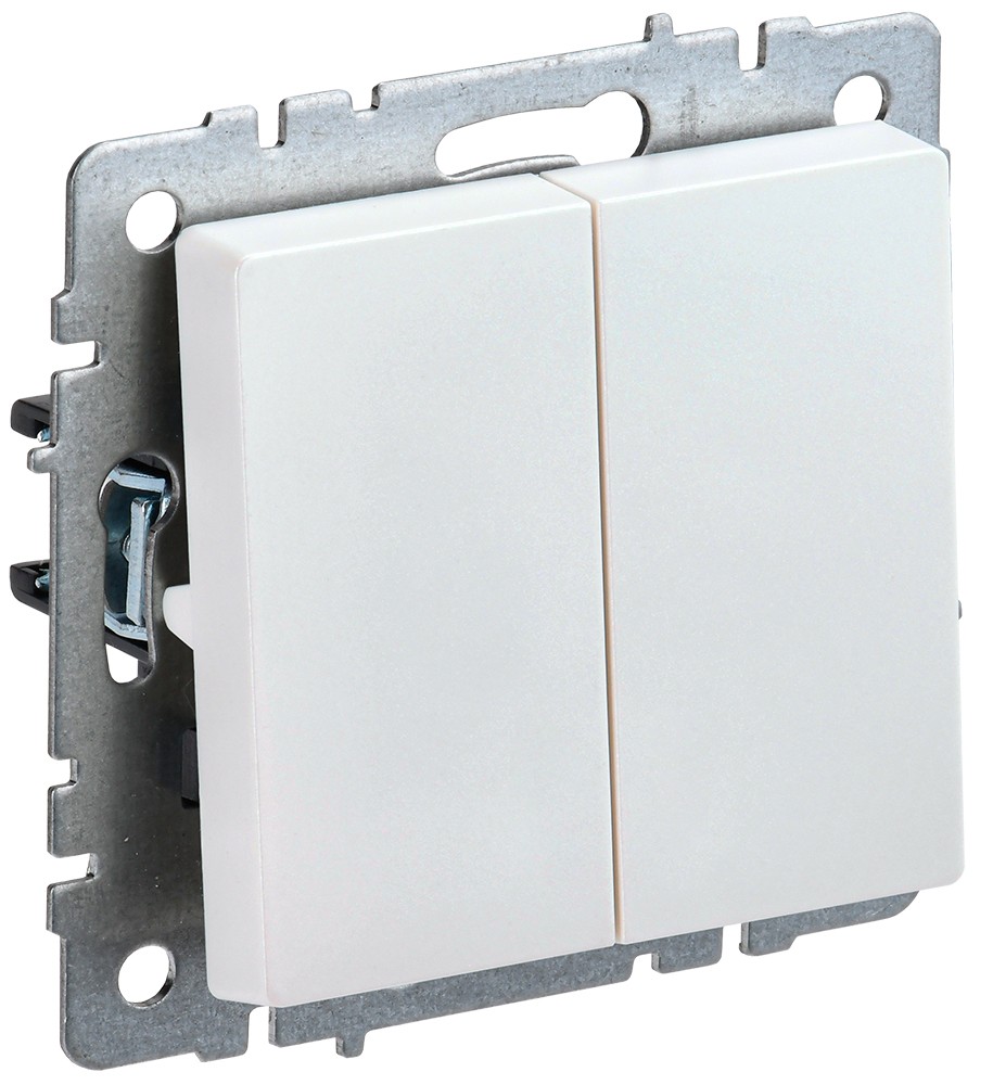 IEK Brite Жемчуг Выключатель IEK BRITE 2-клавишный 10А ВС10-2-0-БрЖ жемчуг BR-V20-0-10-K36