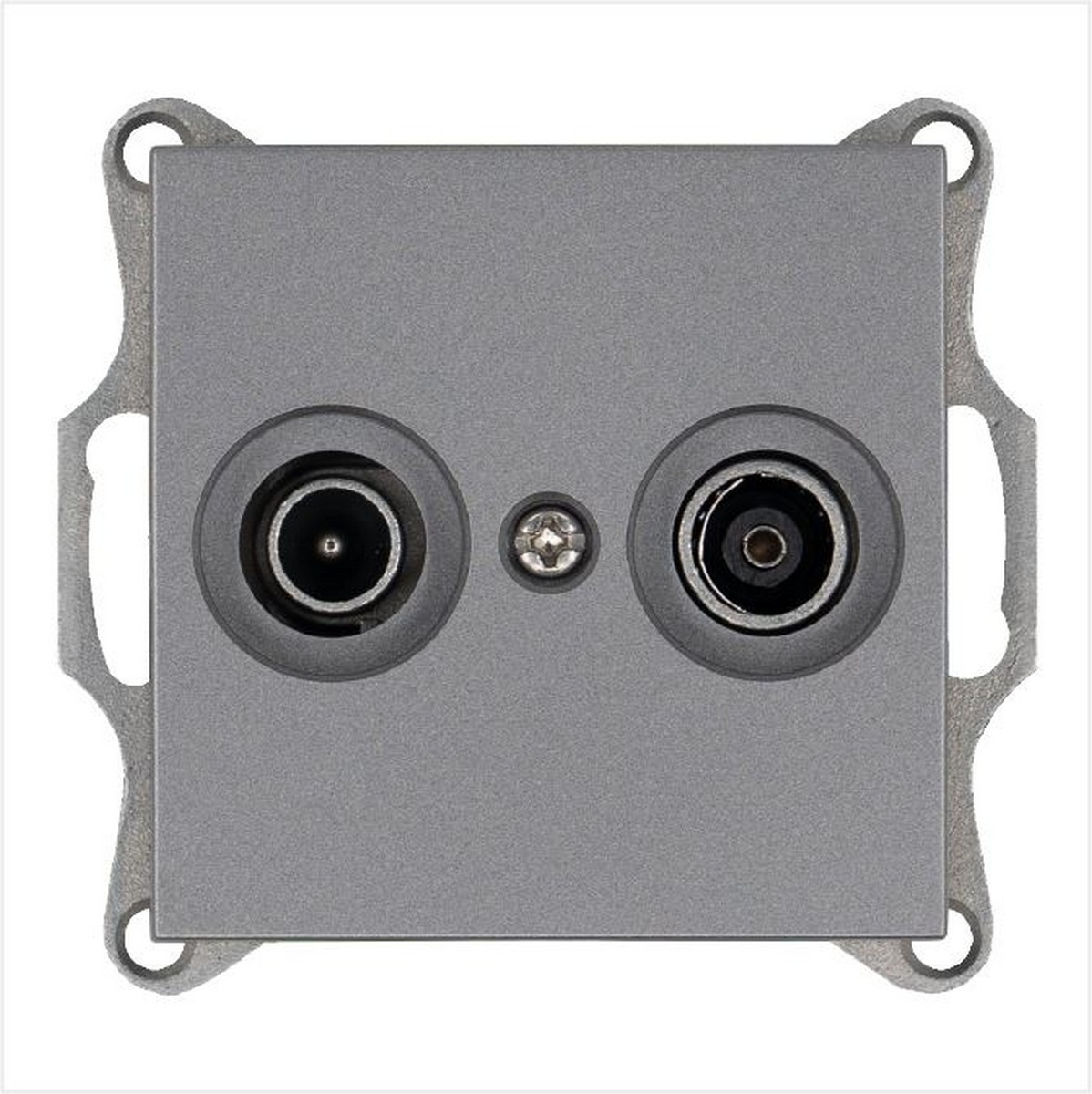 JASMART G - розетки и выключатели Розетка JASMART TV+FM проходная Алюминий G6205S