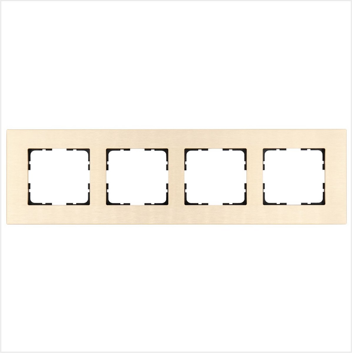 JASMART G - розетки и выключатели Рамка JASMART 4-постовая алюминий Champagne METAL G1004AG