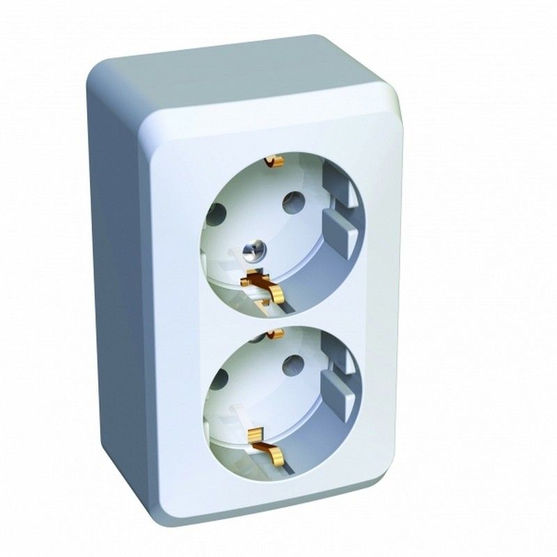 Этюд Белый Розетка 2-ая Systeme Electric Этюд наружный Белый с/з без шторок PA16-007B