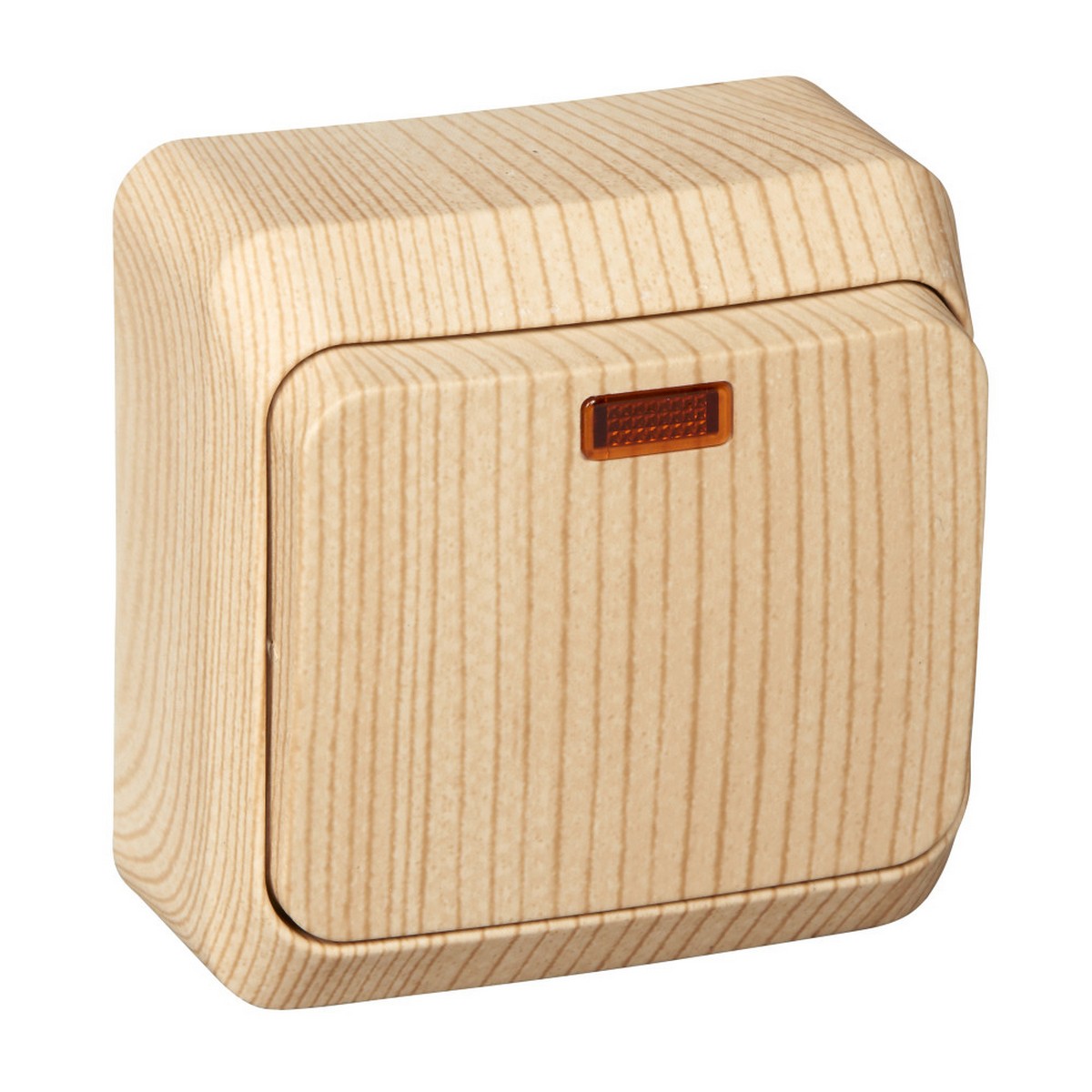 Этюд Дача Выключатель 1-клавишный Systeme Electric Этюд наружный Дача Сосна с подсветкой BA10-005D