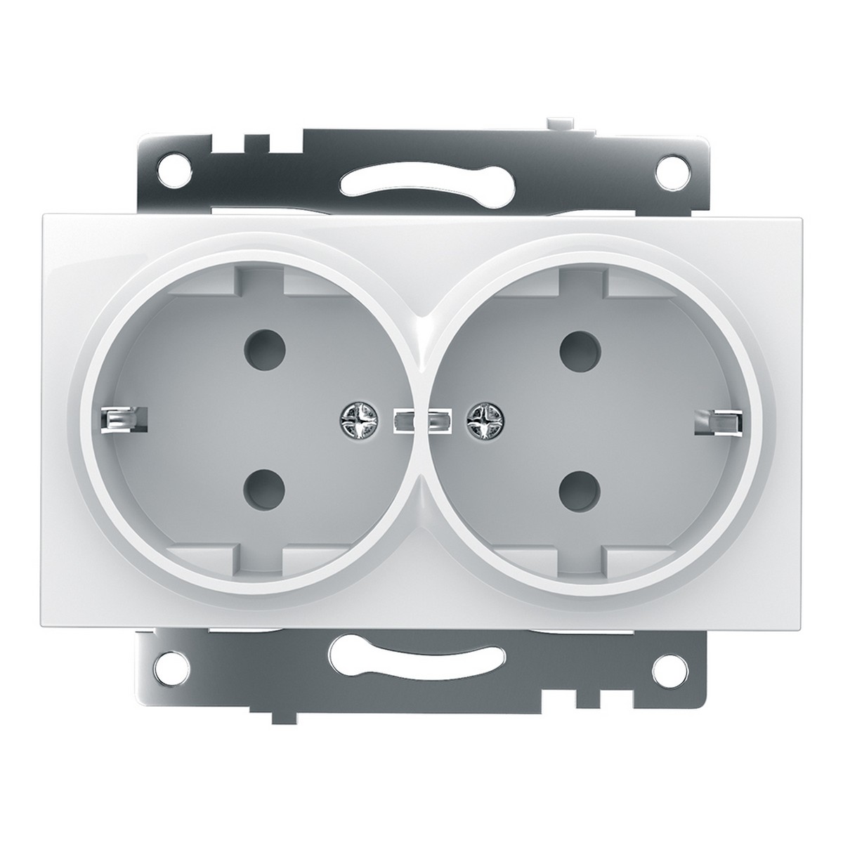 Катрин - Розетки и выключатели Stekker Розетка 2-местная с/з STEKKER GLS16-7114-01 250V 16A с защ. шторкой Катрин белый 39574