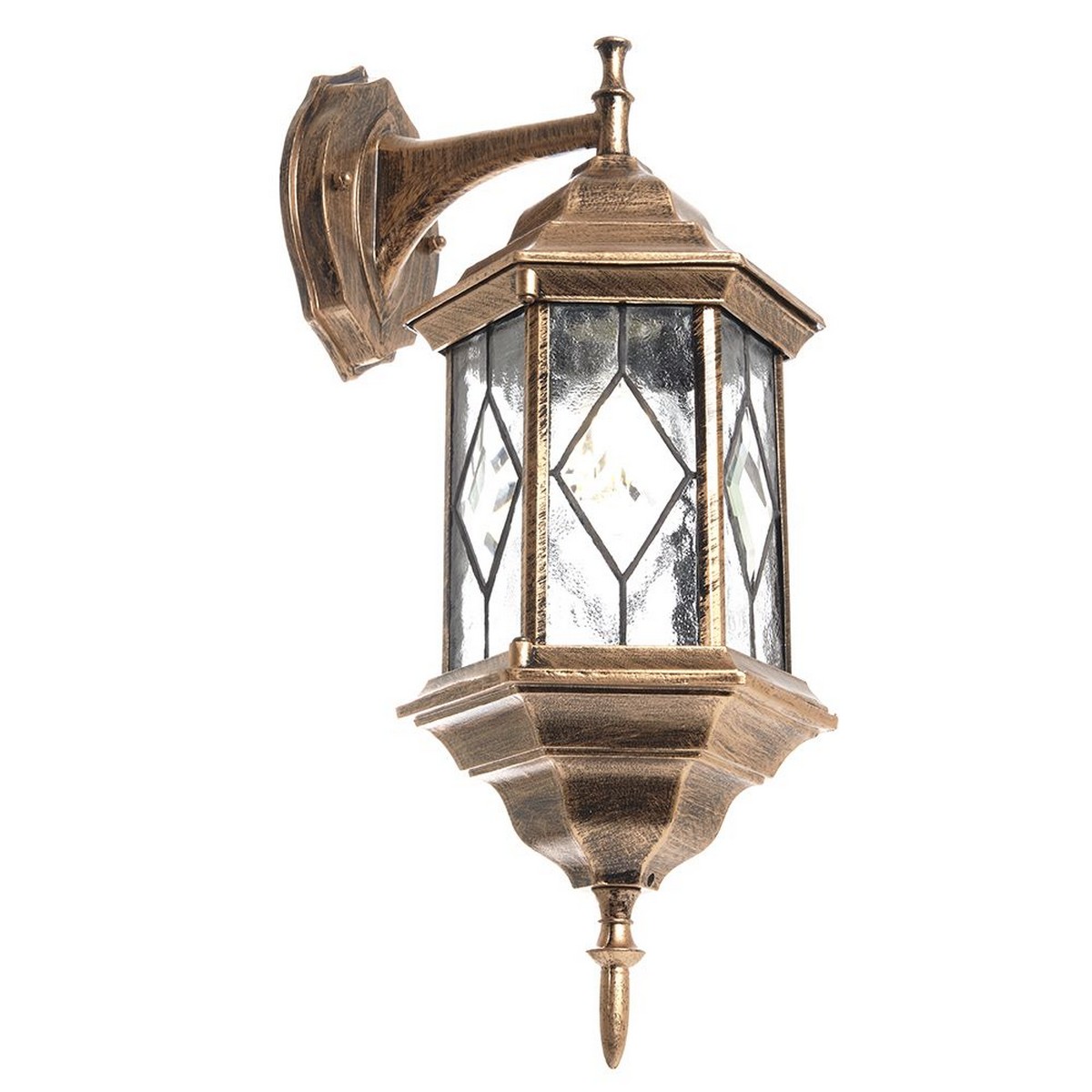 Уличные настенные светильники Светильник садово-парковый Feron PL122 на стену вниз 60W E27 черное золото 11344 