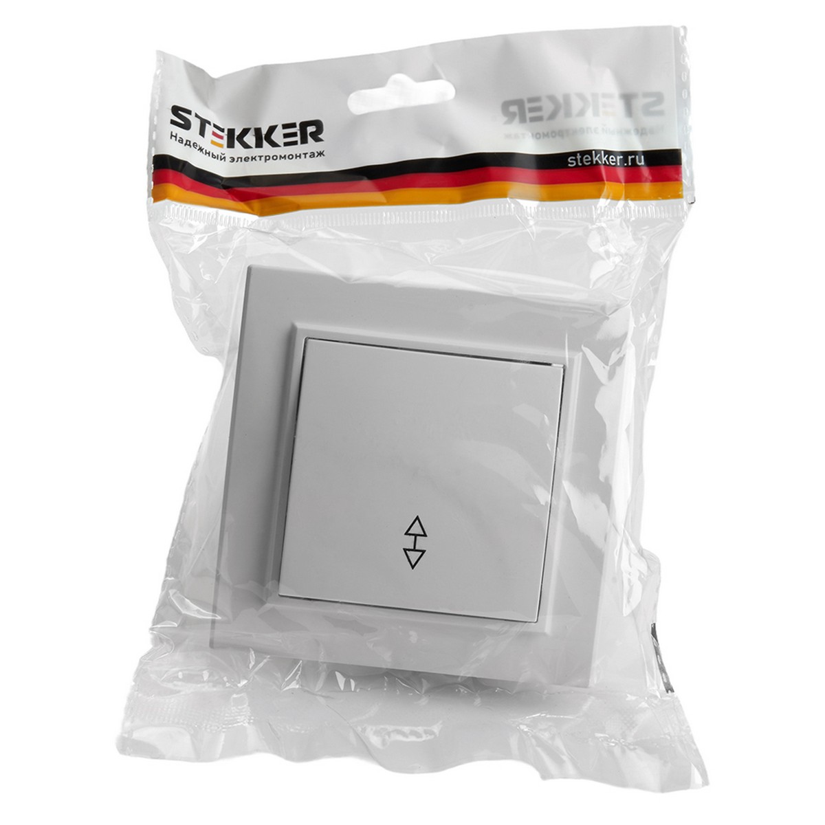 Эрна - Розетки и выключатели Stekker Переключатель 1-клавишный STEKKER PSW10-9005-01 10А Эрна белый с рамкой 39617