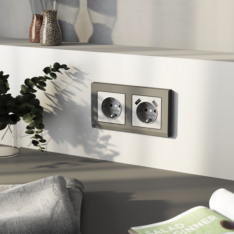 Werkel Серебряный матовый Накладка Werkel для розетки USB  (серебряный матовый) W1179565