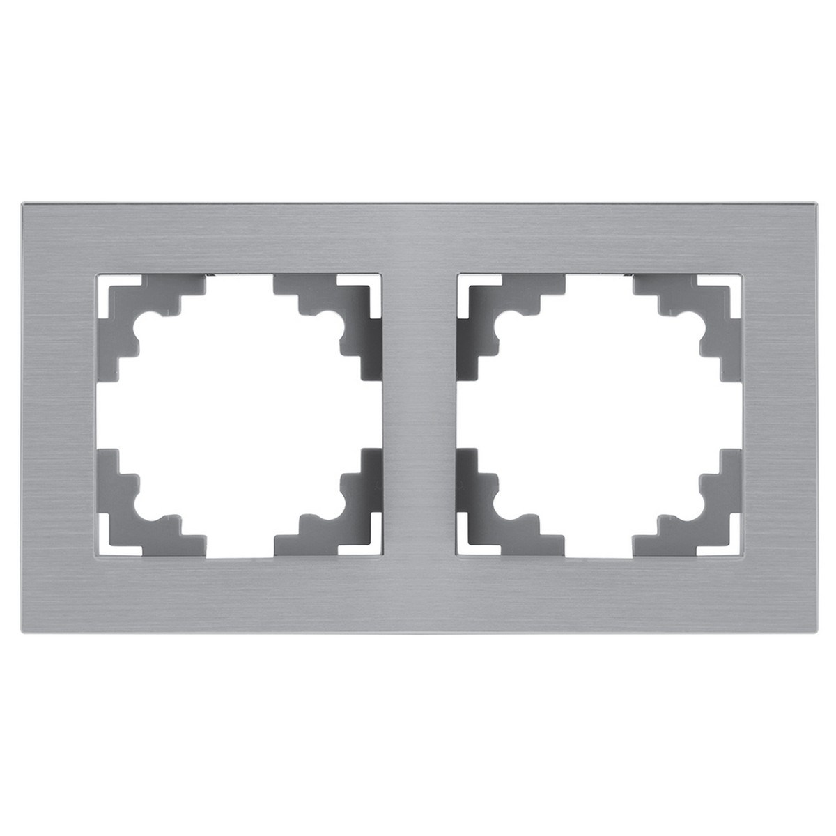 Катрин - Розетки и выключатели Stekker Рамка 2-местная металл STEKKER MFR00-7002-03 Катрин серебро 50015