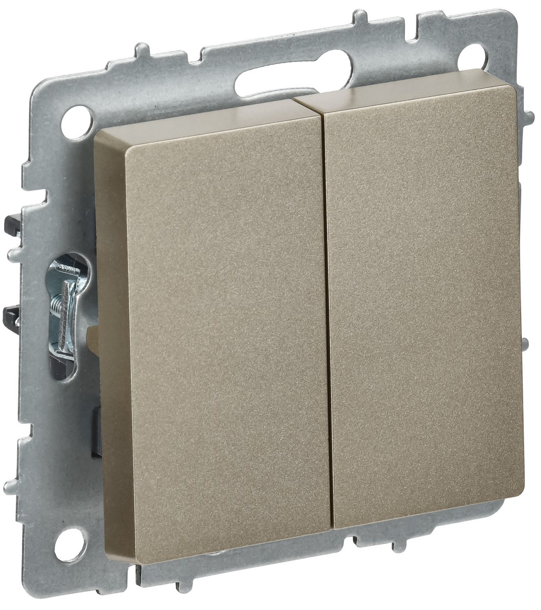 IEK Brite Шампань Выключатель IEK BRITE Шампань 2-кл. перекрестный 10А ВС10-2-3-БрШ