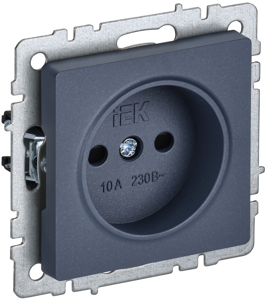 IEK Brite Маренго Розетка IEK BRITE BASE Маренго без з/к с з/ш 10А РСш10-2-БрМ BR-R13-10-K35