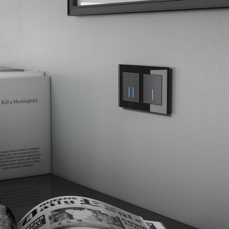 Werkel Черный матовый механизмы Сенсорный Выключатель Werkel одноклавишный с подсветкой (черный) W4510108