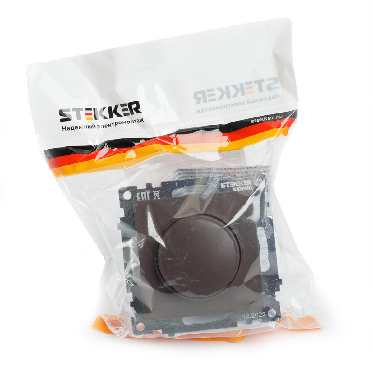 Катрин - Розетки и выключатели Stekker Выключатель диммирующий TRIAC STEKKER GLS10-7106-04 250V 500W Катрин шоколад 49017