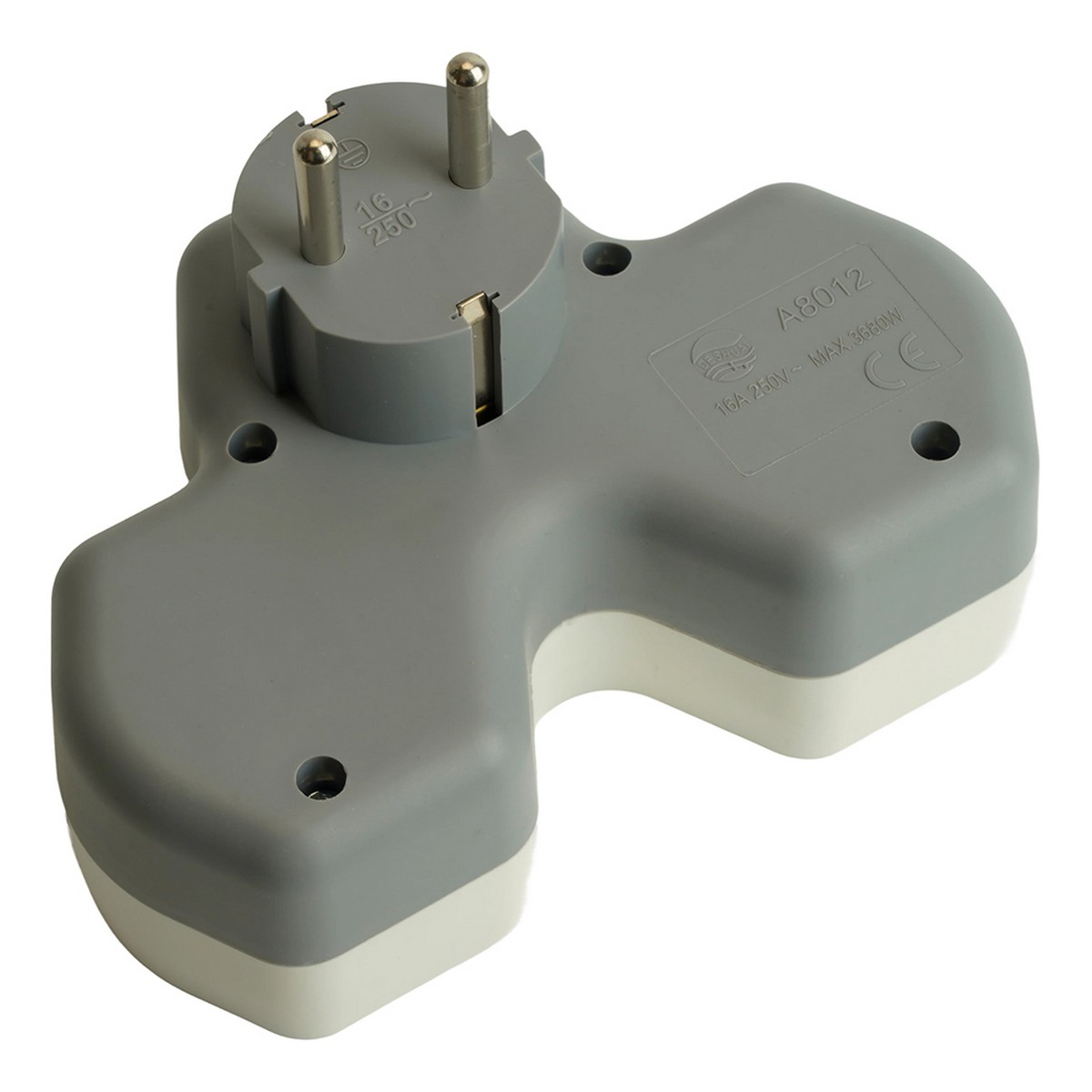 Колодки и удлинители, тройники Разветвитель сетевой 2-местный с/з STEKKER ADP16-15-20 и USB+Type C на 2.4А белый/серый 50071 