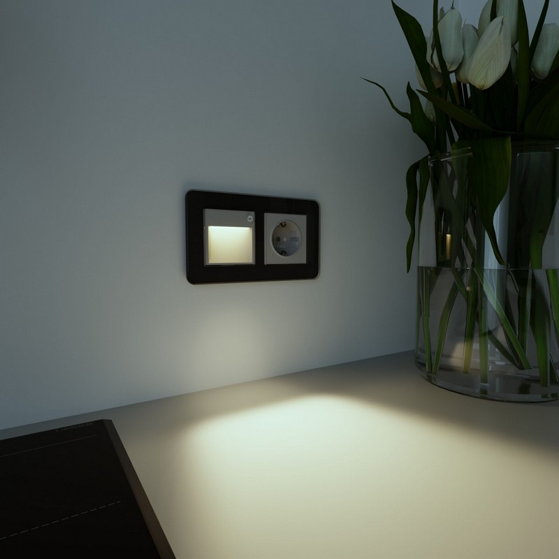 Werkel Серебряный механизмы Встраиваемая LED подсветка Wekel три режима с датчиком движения (серебряный) W1154606