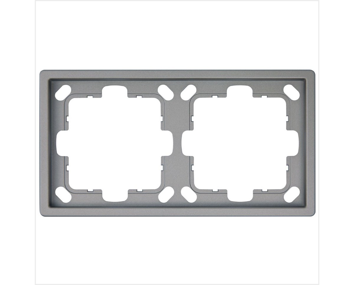 JASMART FD - розетки и выключатели Рамка JASMART FD 2-постовая Никель 1002NI