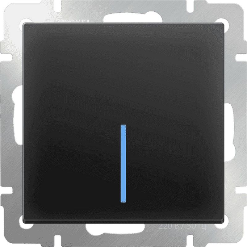 Werkel Черный матовый механизмы Выключатель Werkel одноклавишный проходной с подсветкой черный матовый W1112108